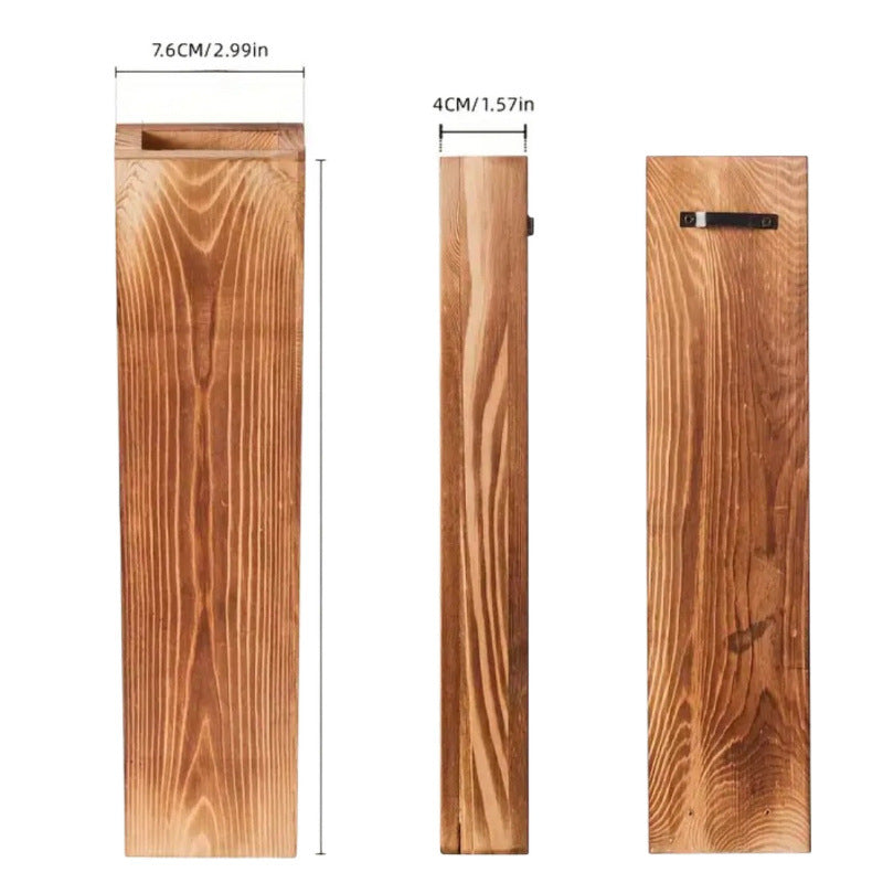 Wooden wall hanging vase
