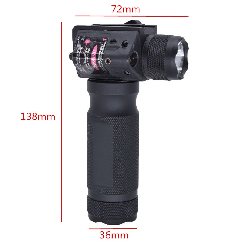 foregrip Tactical Flashlight Red Laser Integrated 20mm Wide Bracket Red Laser