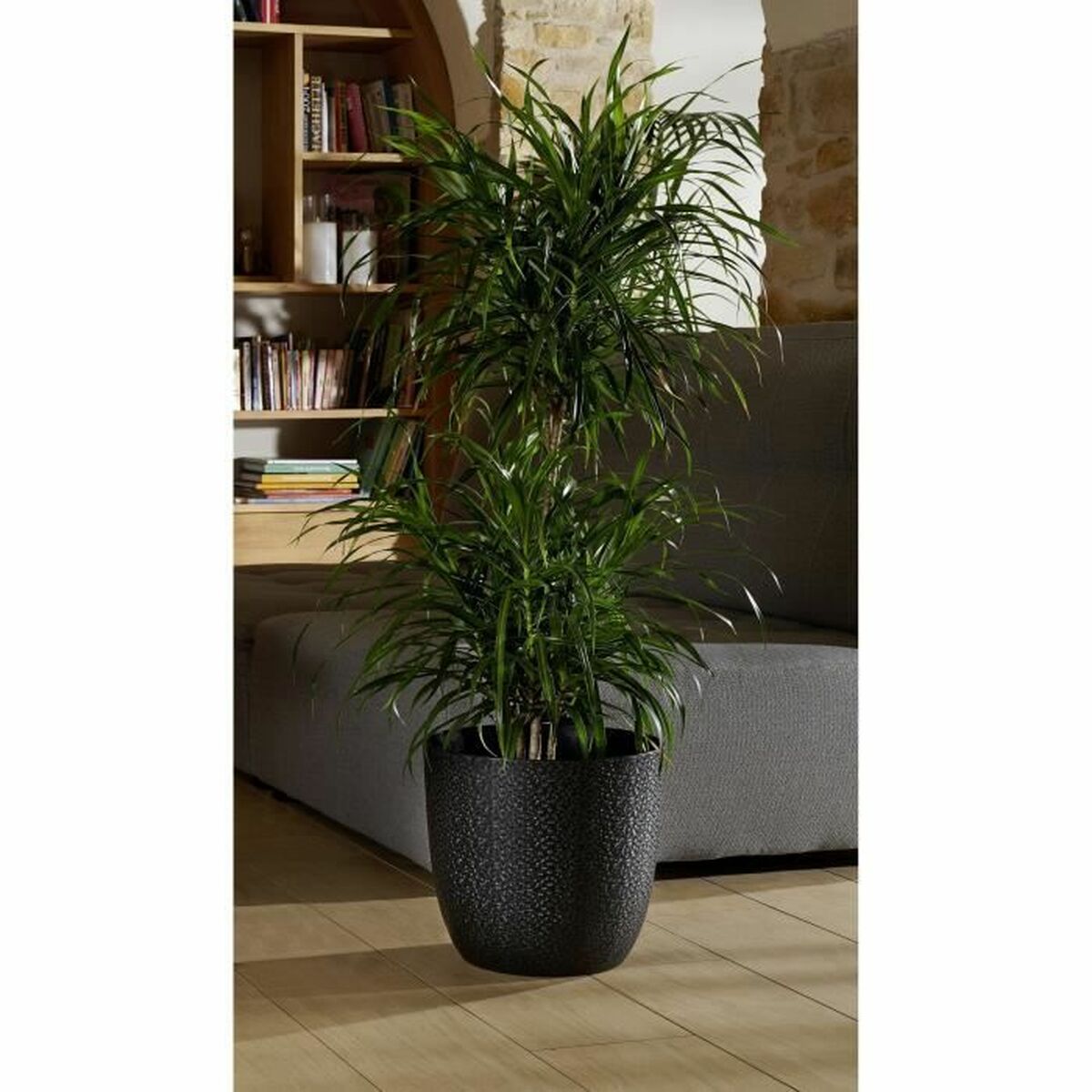 Plant pot EDA Opal Chape Black Ø 29,5 cm-2