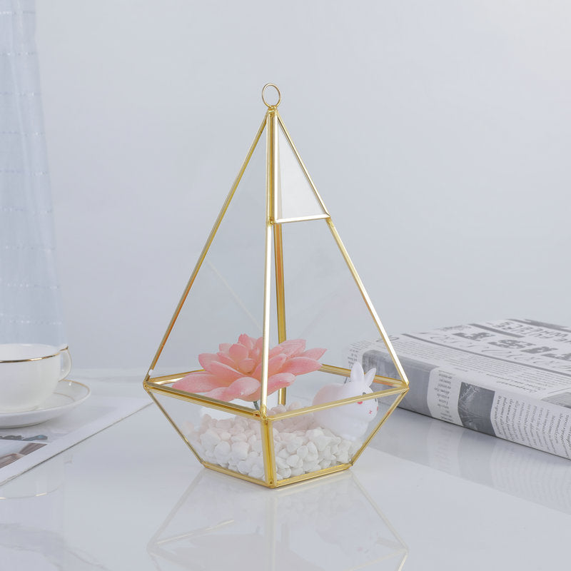 Three-dimensional Glass succulent pot