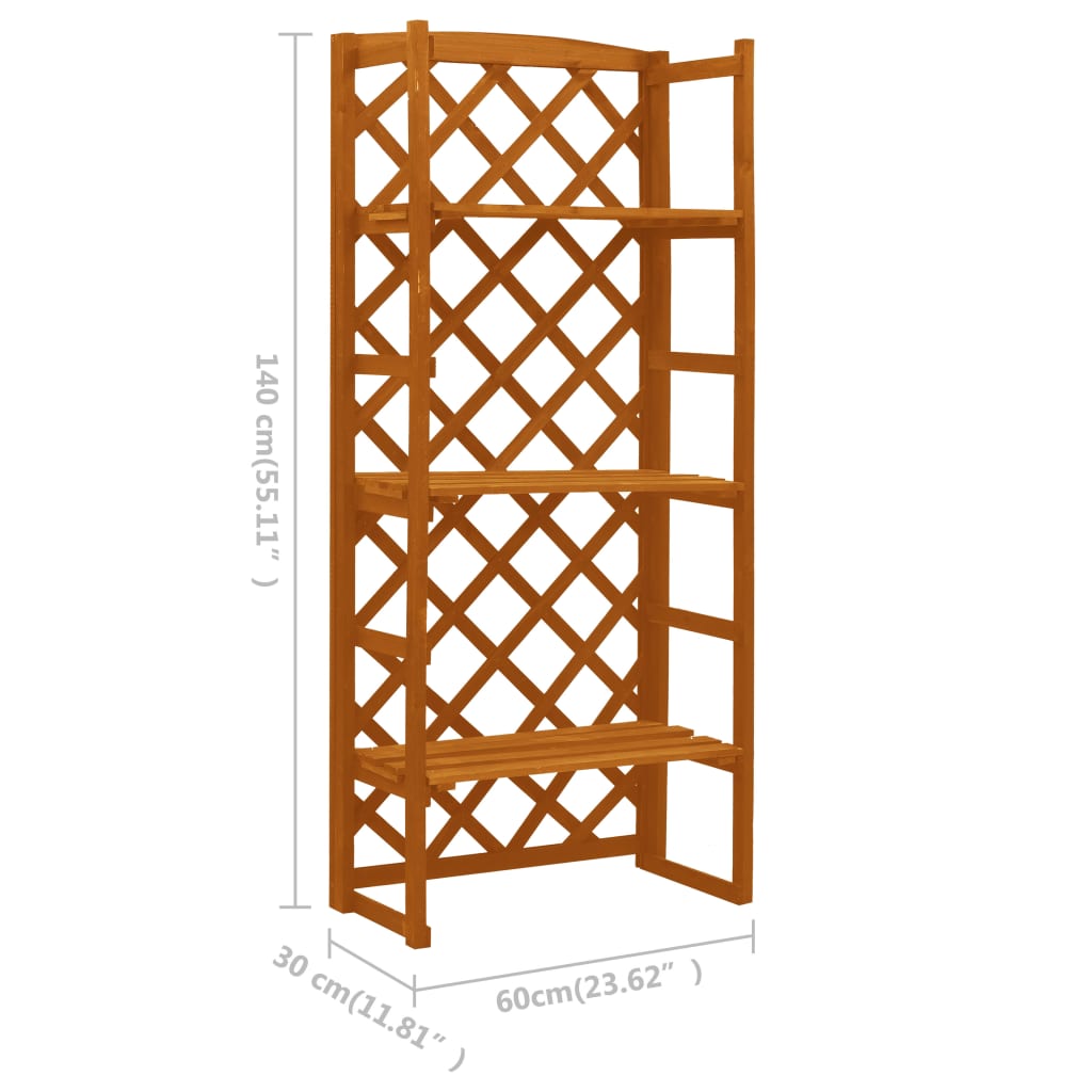 vidaXL Plant Rack Plant Stand with Trellis Flower Pot Stand Solid Firwood-3