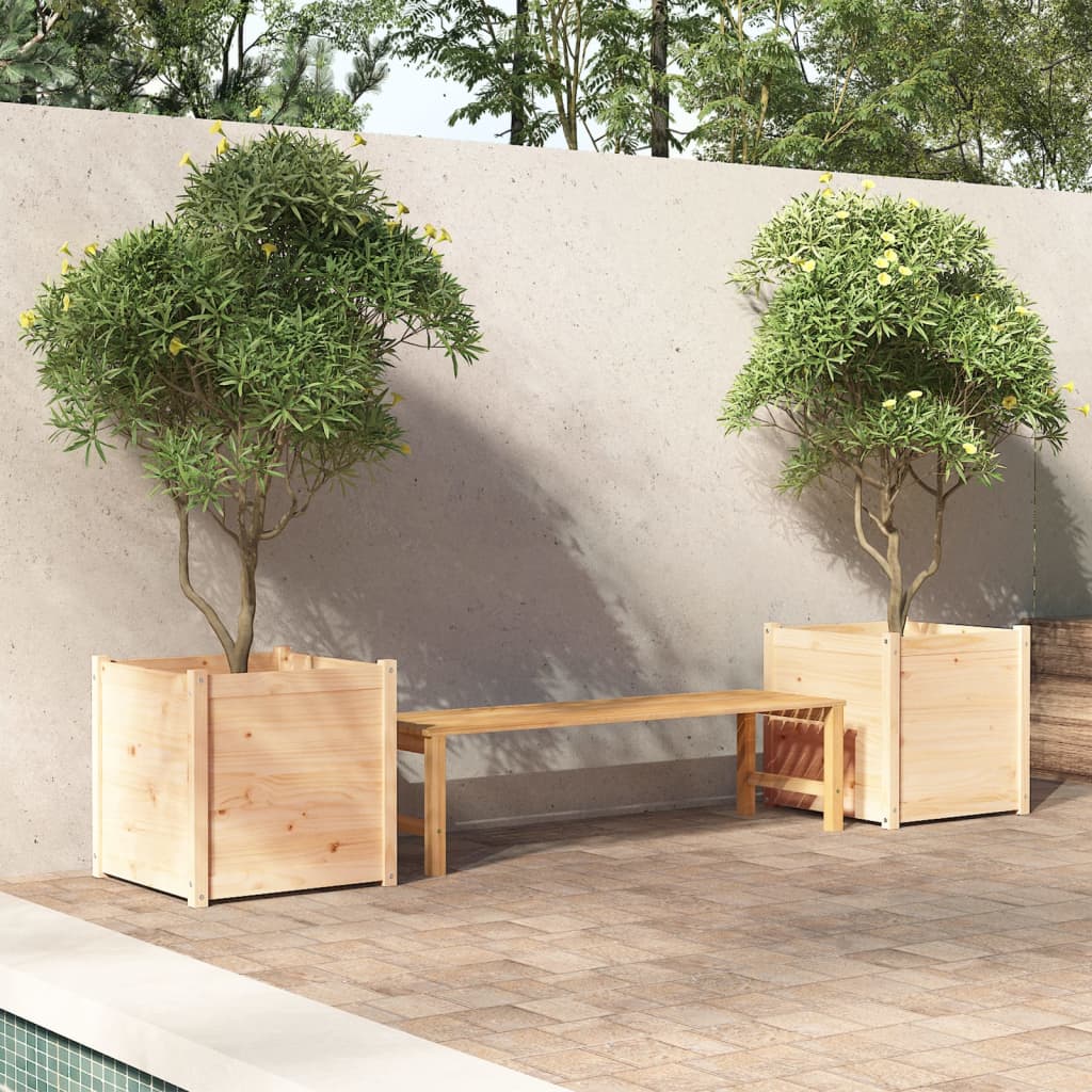 vidaXL Planter Decorative Outdoor Patio Plant Pot Flower Box Solid Wood Pine-7