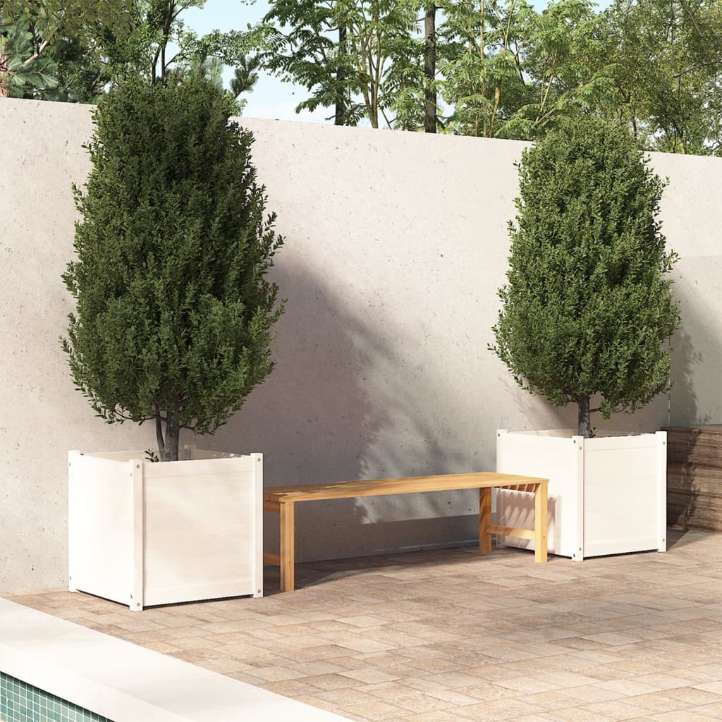 vidaXL Planter Decorative Outdoor Patio Plant Pot Flower Box Solid Wood Pine-11