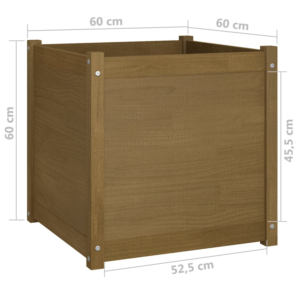 vidaXL Planter Decorative Outdoor Patio Plant Pot Flower Box Solid Wood Pine-4