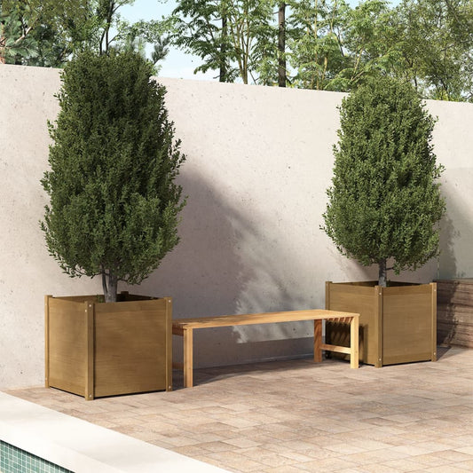 vidaXL Planter Decorative Outdoor Patio Plant Pot Flower Box Solid Wood Pine-10