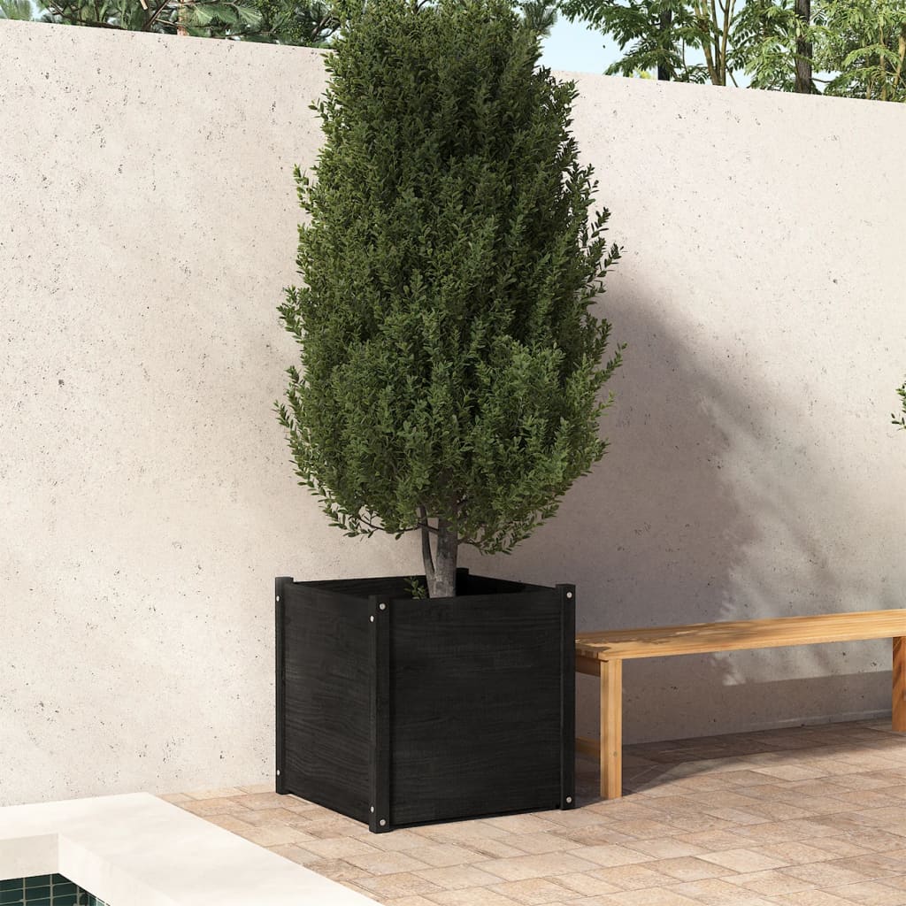 vidaXL Planter Decorative Outdoor Patio Plant Pot Flower Box Solid Wood Pine-6