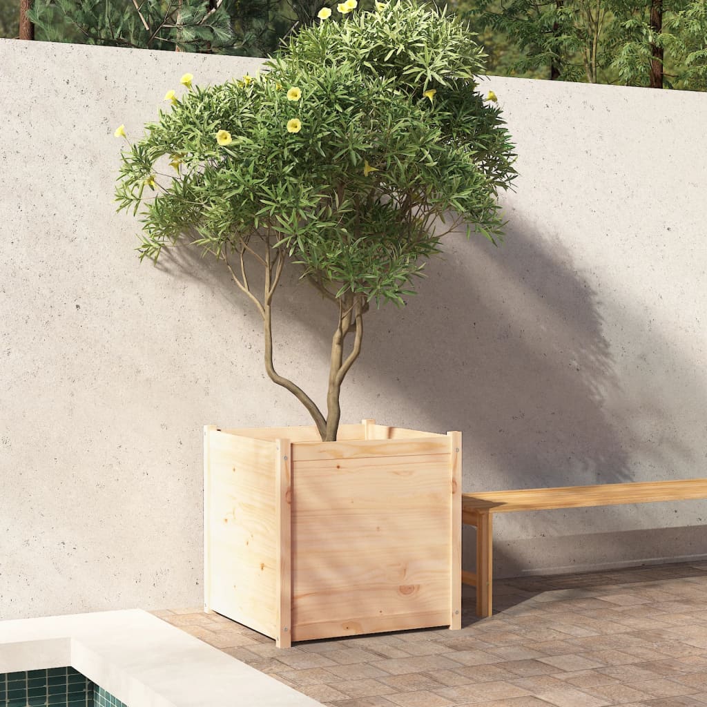 vidaXL Planter Decorative Outdoor Patio Plant Pot Flower Box Solid Wood Pine-5