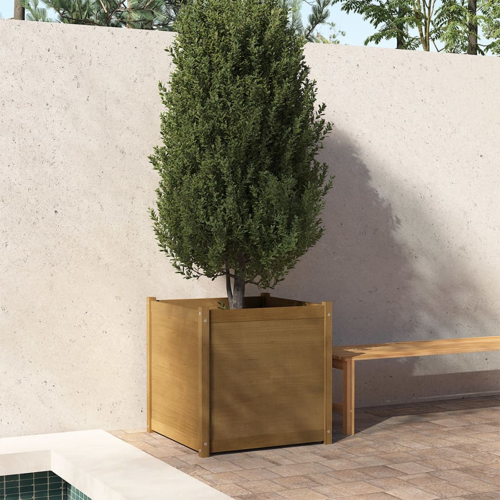 vidaXL Planter Decorative Outdoor Patio Plant Pot Flower Box Solid Wood Pine-6
