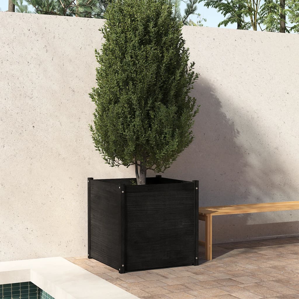 vidaXL Planter Decorative Outdoor Patio Plant Pot Flower Box Solid Wood Pine-9