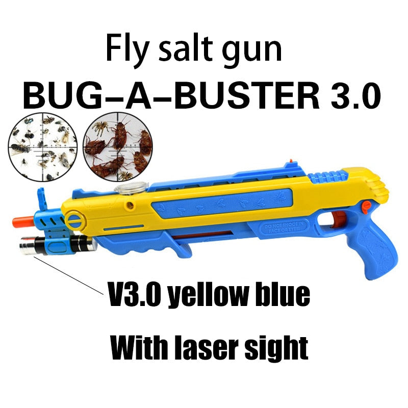 Salt-Gun BUG-A-BUSTER 3.0 Gun Salt Pepper Bullets Blaster Fly Salt Power Gun
