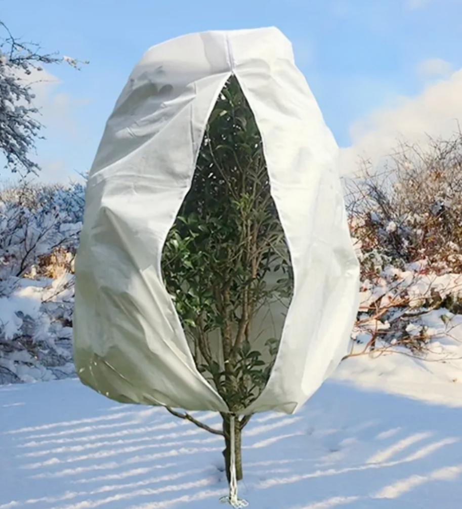 Protective Plant Cover, 50gsm Sack with Cord and Zipper, Diameter: 64cm, Size: 1m x 1.6 m