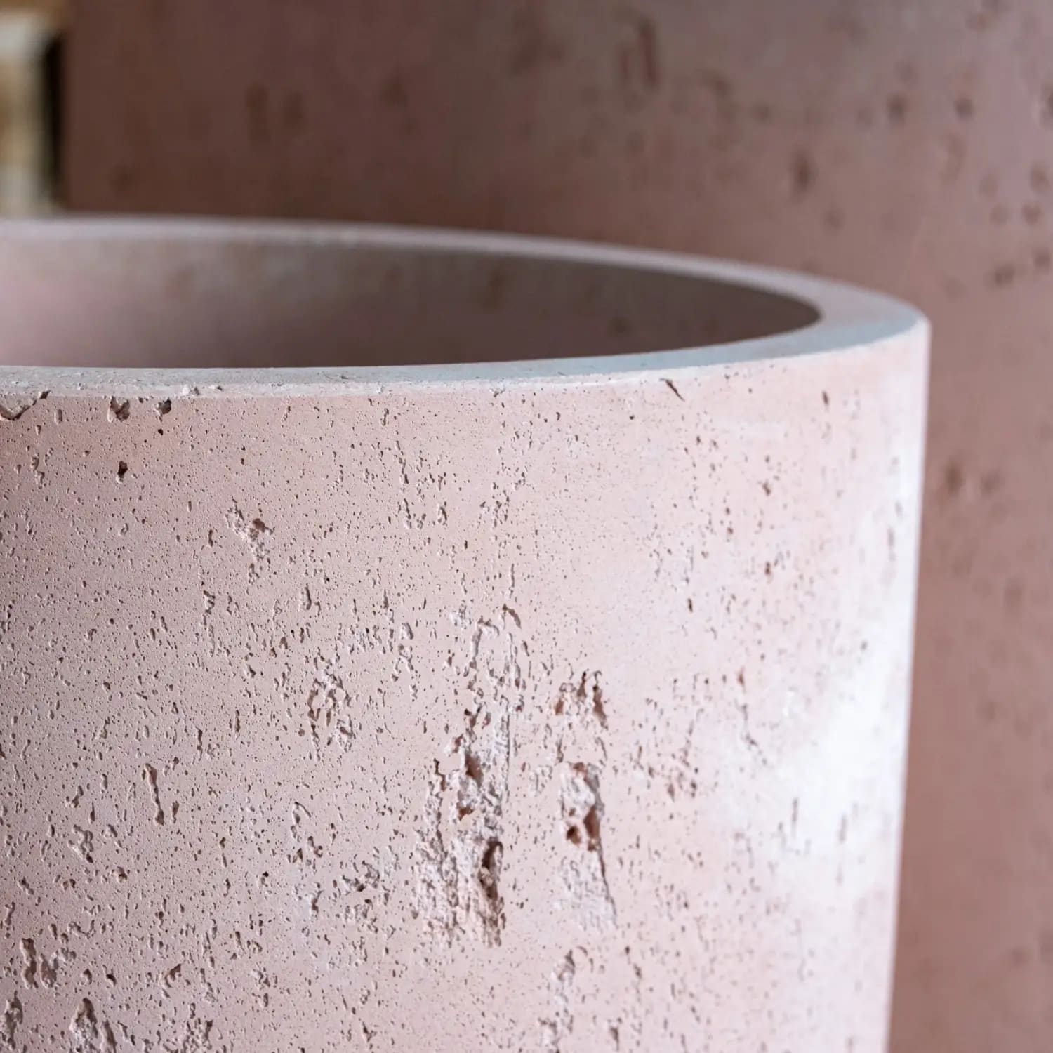 Aurella | Blushstone – 30cm Medium Concrete Cylinder Planter – 13L Round Plant Pot-4