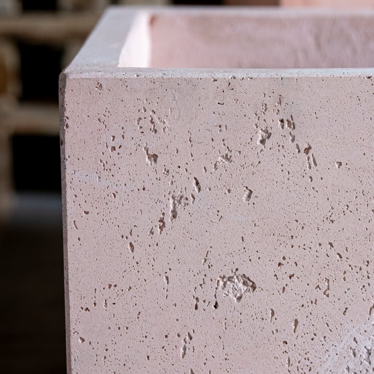 Cubrosa | Blushstone – 30cm Medium Square Concrete Planter – 14L Cube Plant Pot