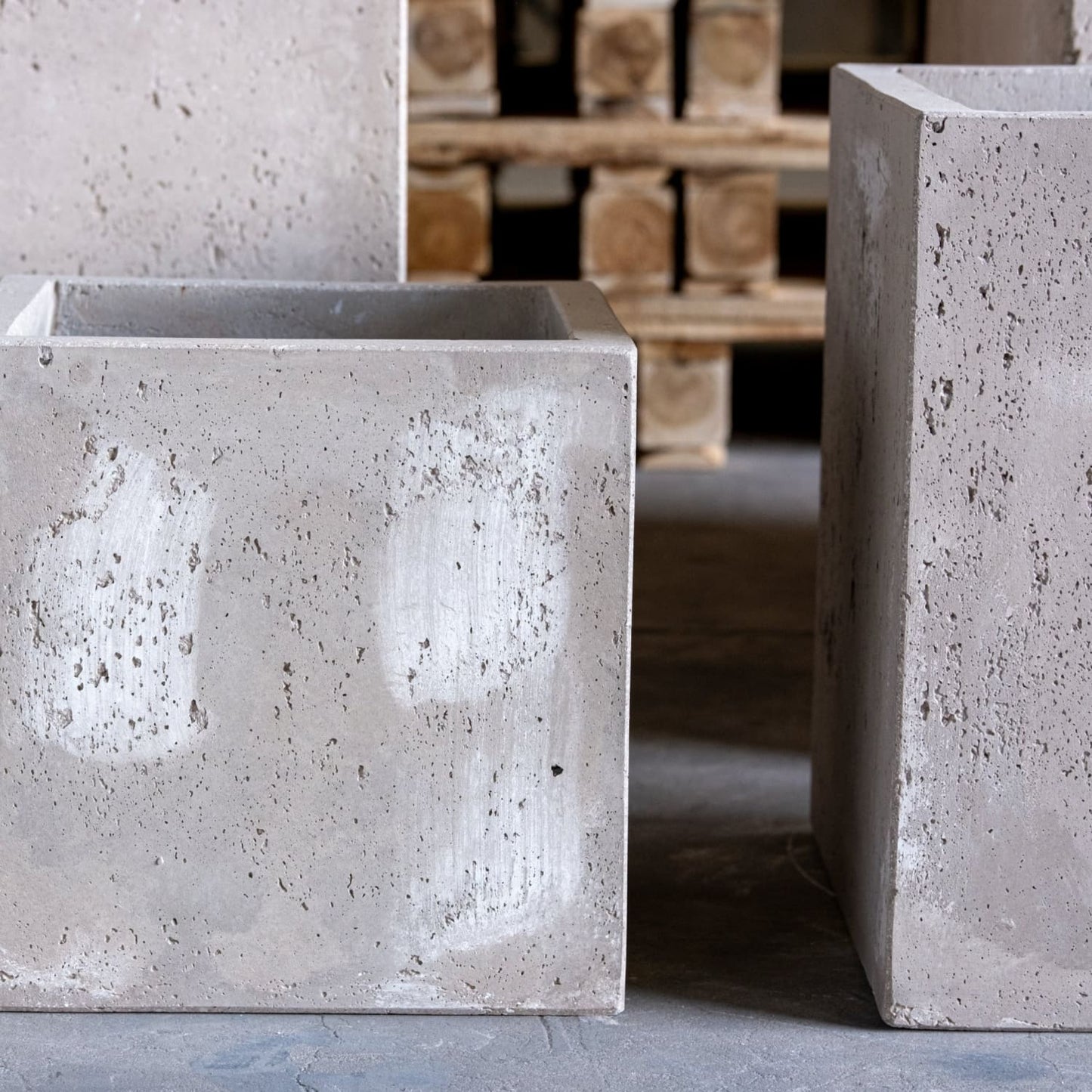 Cubrosa | Truffle – 40cm Large Concrete Cube Planter – 38L Square Plant Pot