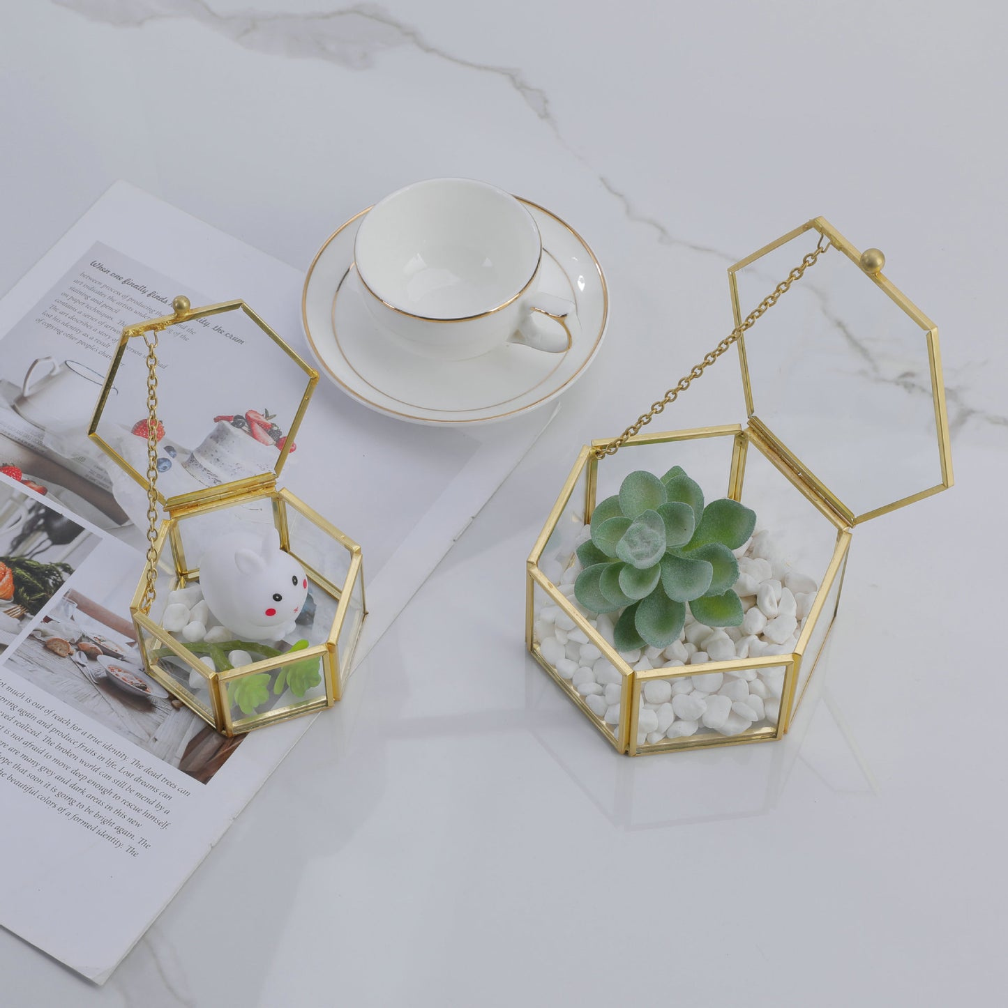 Three-dimensional Glass succulent pot