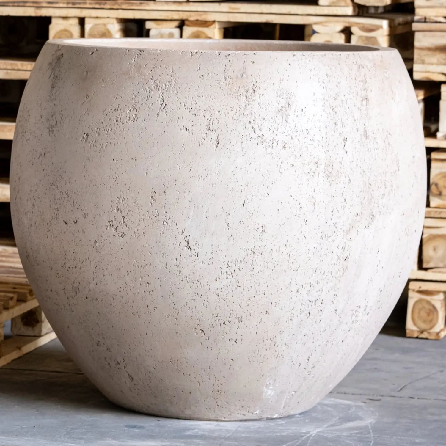 Orbello | Truffle – 55cm Large Concrete Sphere Planter – 82L Round Plant Pot-1