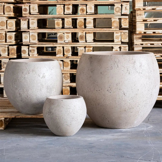 Orbello | Truffle – 55cm Large Concrete Sphere Planter – 82L Round Plant Pot-0