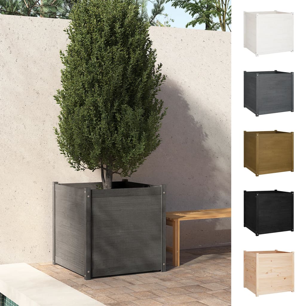 vidaXL Planter Decorative Outdoor Patio Plant Pot Flower Box Solid Wood Pine-3